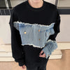 Denim Crossover Sweatshirt