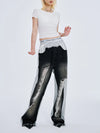 Perfect Fit Hollow Out Tie Up Bell Leg Denim