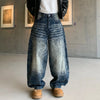 Electric Blue Graphic Rinse Scimitar Denim