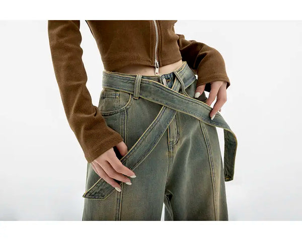 Yedinas Relaxed Mom Denim High Denim alternatif görünüm