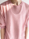 Knitted Neck Round Handsome Elegant Pink T-Shirt
