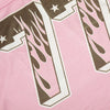Pink Mesh Jersey Collage-Cut Long Sleeve Sport T-Shirt