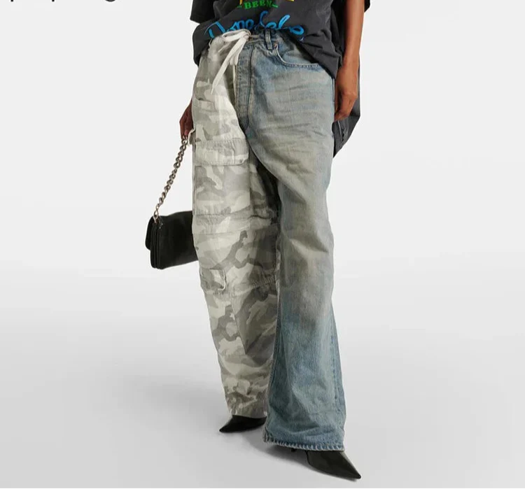 Color Block High Street Designer Denim