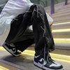 2000s Metro Sleek Black Tie-Up Relaxed Denim