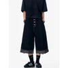 Metro 2000s Black Seoul Style Dark Denim Shorts