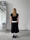 Signature Black Color Block Utility Denim Shorts