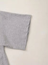 Sharp-Cut Gray Heat-Wave Print Cotton T-Shirt