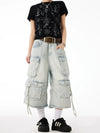 Heritage Rinse Relaxed Calf-Length Denim Shorts