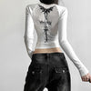 Obsidian Midnight Acubi Print Long-Sleeve T-Shirt