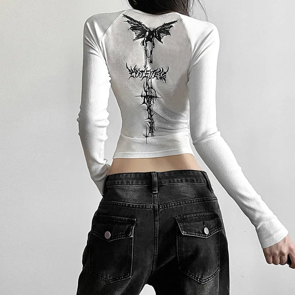 Obsidian Midnight Acubi Print Long-Sleeve T-Shirt alternatif görünüm