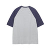 Patchwork Oversize Tişört, model üzerinde — Navra Wear