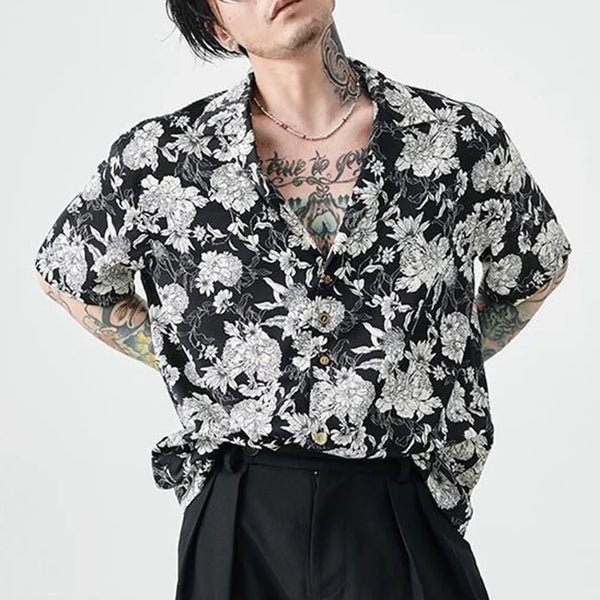 Monochrome Aloha Vacation Short Shirt