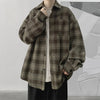Mens Street Luxury Plaid Casual Long Top