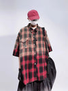 Ombre Plaid Cargo Hip Vintage Top