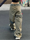 Modern Rebel Sexy Torn Fake Two Layers Denim