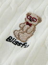 Women Contrast Color Ursus Needle-Art Knitted T-Shirt