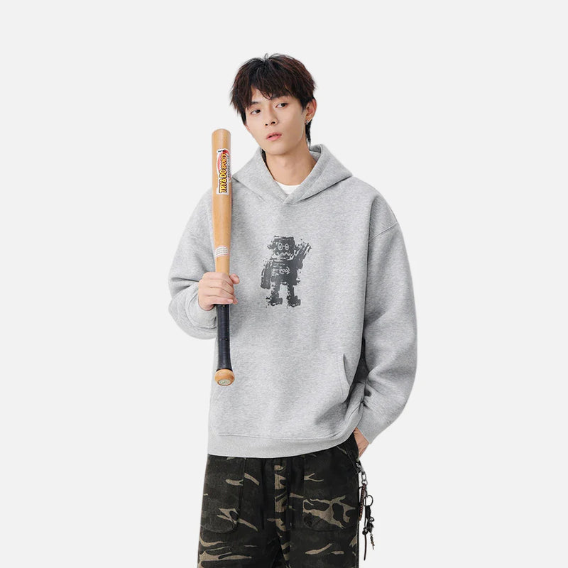 Long-Lasting Robot Print Sweatshirt
