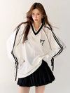 Women Sporty Black Wide-Body Long Sleeve T-Shirt