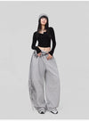 Soft Gray Cord Hip-Hop Trousers