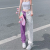 Modern Irregular Purple Mosaic Denim