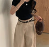 Kadın Vintage Yıkanmış Yüksek Bel Baggy Jean Pantolon, detay görünüm — Navra Wear