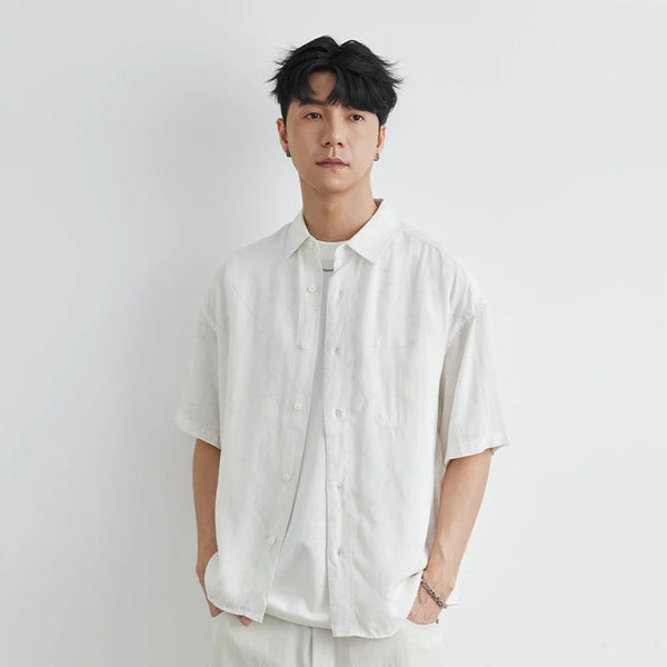 K-Style Easy Button-Down Casual Top alternatif görünüm
