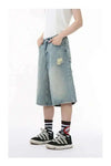 Yıkanmış Jean Şort, kombin görünüm — Navra Wear