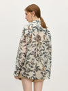 Botanical Holiday Print Chic Top