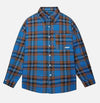 Drape-Fit Plaid Oversized Long Shirt