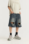 Heritage Torn Holes Denim Shorts