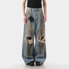 Faded Heritage Bell Leg Spray Denim
