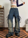 Women Classic Heritage Tie Up High-Rise Denim