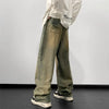 Vintage Baggy Hip-Hop Baskılı Jean Pantolon, yakın çekim — Navra Wear