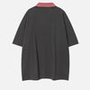 Essential Colorful Cartoon Letter Print Sport-Collar T-Shirt