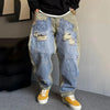 Faded Stretch Comfort Classic Spliced Relaxed Denim