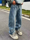 Blue Rinse Dark Rebel Stitched Denim
