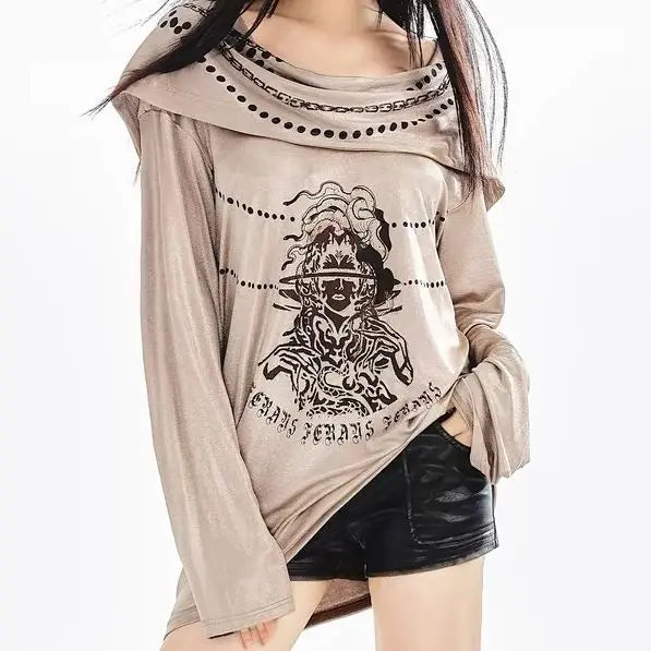 Brown Classic Epoch High-End Wasteland Style T-Shirt