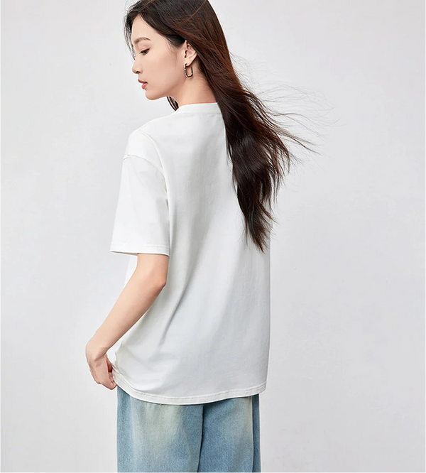 Comfortable Breezy-Cut Bright-Days Round T-Shirt alternatif görünüm