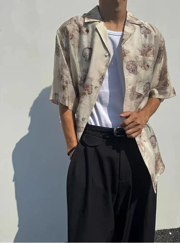 Grid Print Half-Sleeve Oversize Top alternatif görünüm