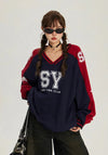 Vintage Harf Baskılı Sweatshirt, stil görünüm — Navra Wear