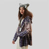 Premium Plaid Hood Oversized Blouse