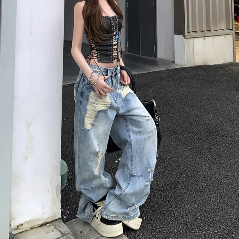 Breathable Comfort Heritage Torn Bell Leg Denim