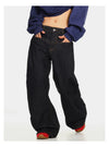 Plain Tone Classic Dark Relaxed Bell Leg Denim