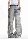Essential Metro Dark Graphic Print Boyfriend Denim