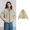 Silk Weave Drawstring Collar Top