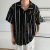 Open Mesh Stripe Essential Woven Top