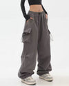 Relaxed Elastic Waist Utility Trousers