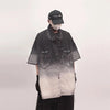 Black Tassel-Hem Oversized Denim Top
