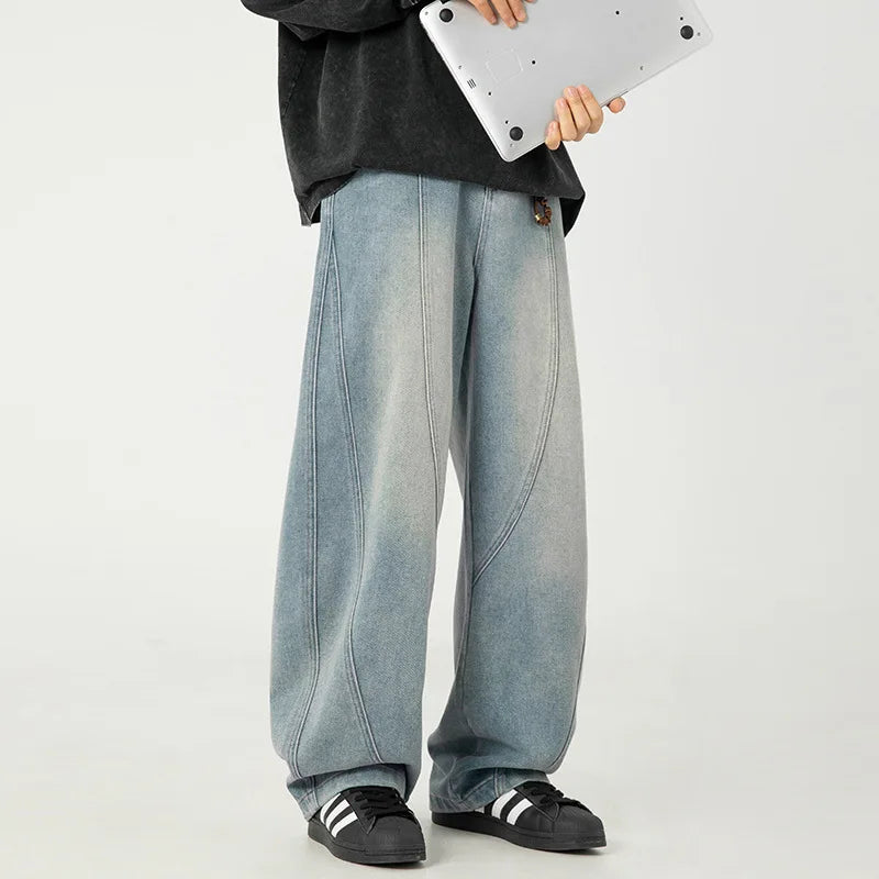 Plain Rinse Faded Bell Leg Denim
