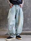İspanyol Paça Hip-Hop Baskılı Jean Pantolon, kombin görünüm — Navra Wear